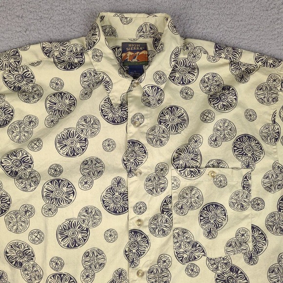 Vintage High Sierra Shirt Men's Large Beige Tan Button Down Long Sleeve - Picture 3 of 14